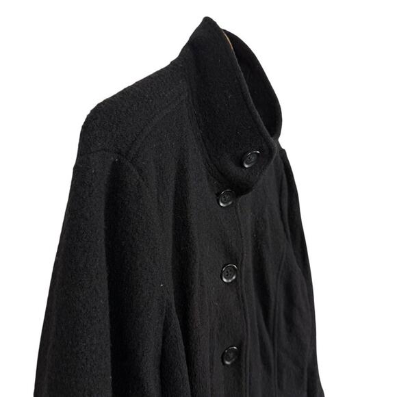 LL Bean Bellandi 100% Wool Black Boiled Wool Sweater Jacket Cardigan 1X Ex Tall - Picture 4 of 16